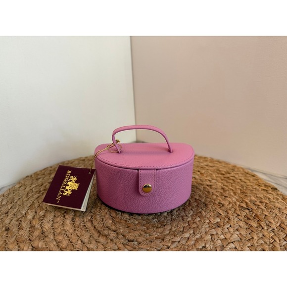 Rowallan Handbags - NWT Rowallan of Scotland (Checker Leather) genuine cow leather pink jewelry case